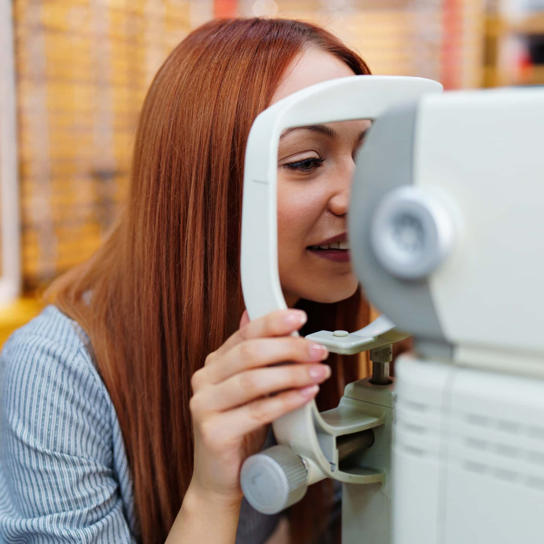 Patient getting an eye exam